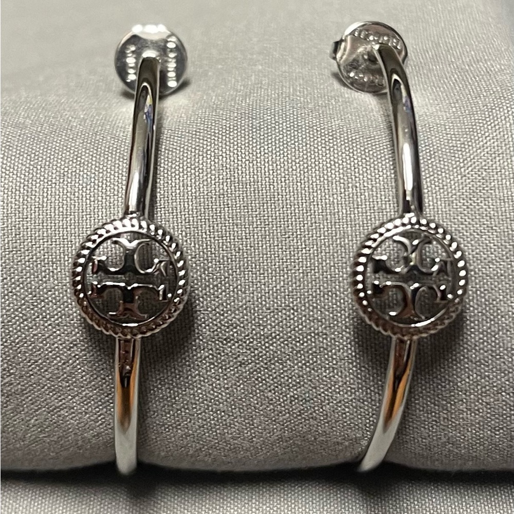 Tory Burch Rope Logo Hoop Earrings